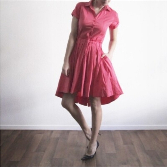 Armani Exchange Dresses & Skirts - Elegant Coral Button-Up Dress